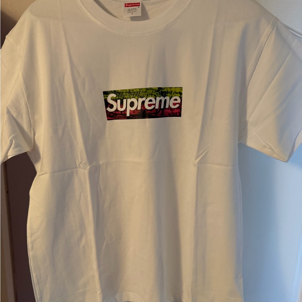 Supreme White Fire Relief T-Shirt